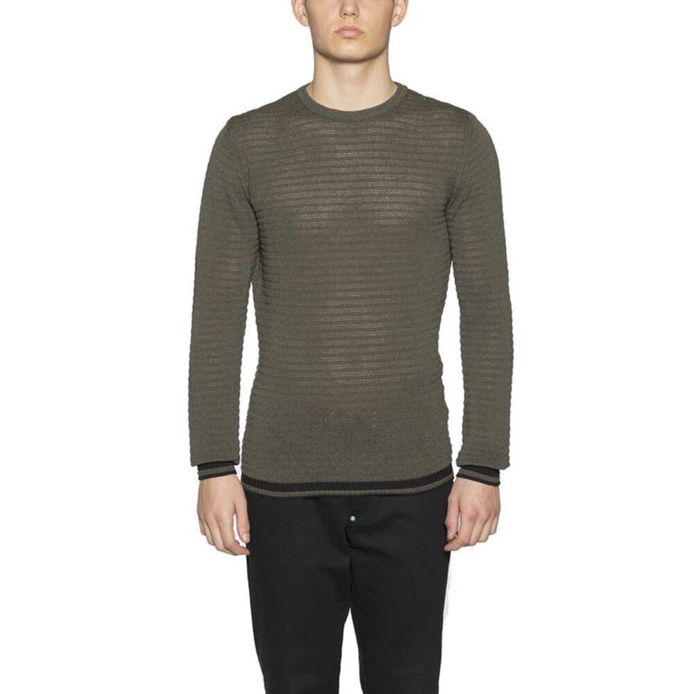 DANIELE ALESSANDRINI Men's Textured Crew Neck Sweater Men GREEN Sweaters &